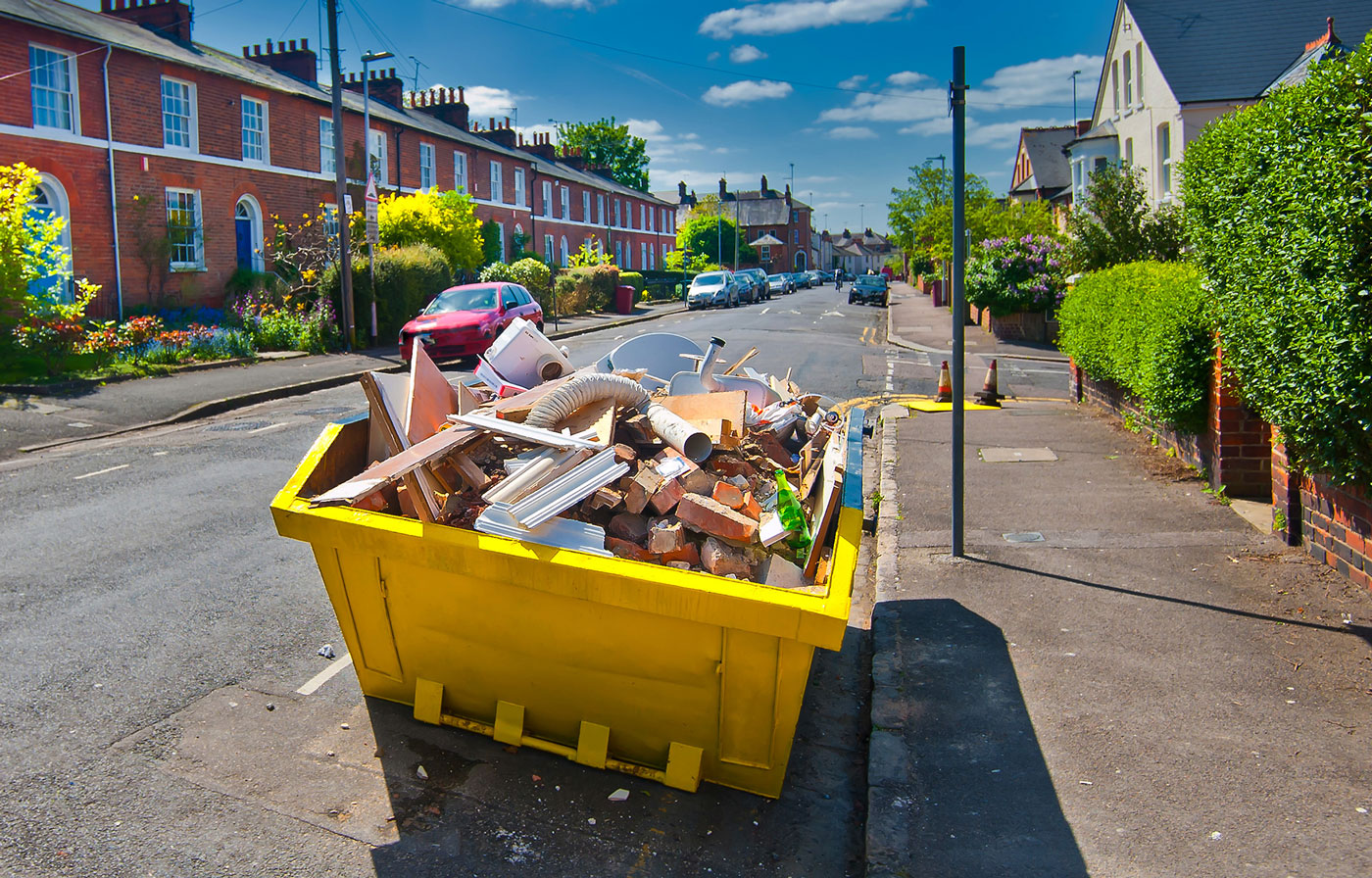 One of our skips on a resdientioal street